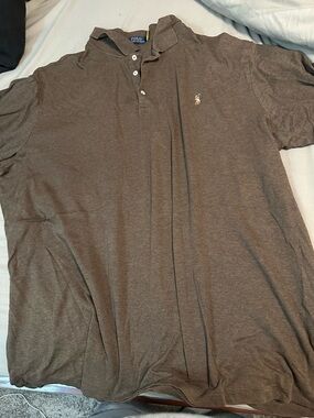 Polo by Ralph Lauren Men's Brown Polo Shirt with Embroidered Pony